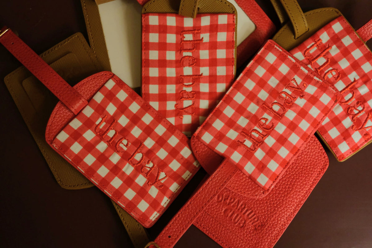 Bay gingham luggage tag