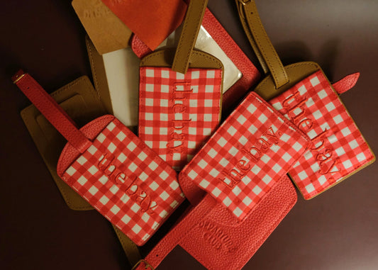 Bay gingham luggage tag